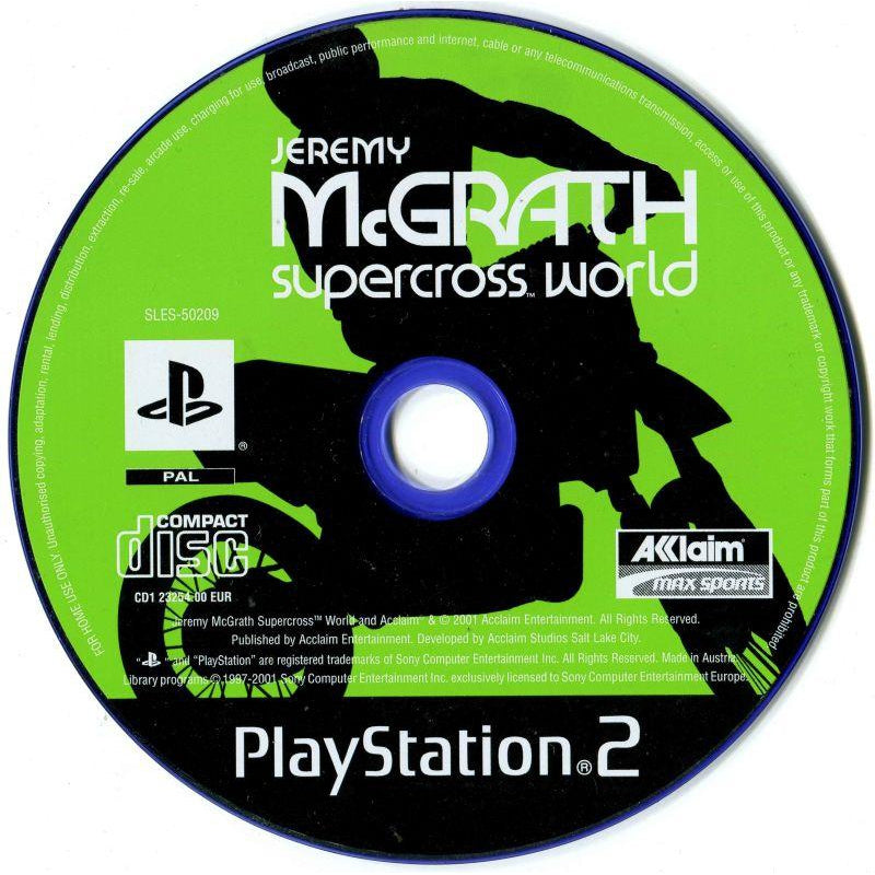 Jeremy McGrath Supercross World - PlayStation 2 (PS2) Game Complete - YourGamingShop.com - Buy, Sell, Trade Video Games Online. 120 Day Warranty. Satisfaction Guaranteed.