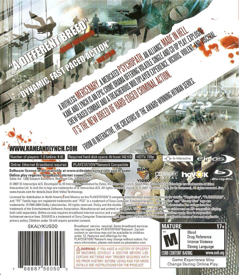 Kane & Lynch: Dead Men - PlayStation 3 (PS3) Game