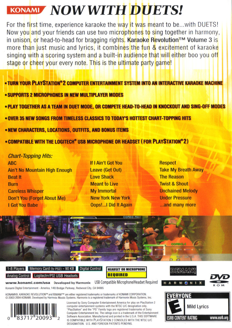 Karaoke Revolution Volume 3 - PlayStation 2 (PS2) Game