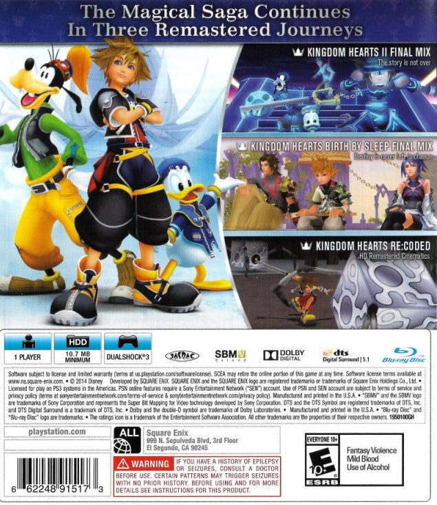 Kingdom Hearts HD 2.5 ReMIX (Greatest Hits)  - PlayStation 3 (PS3) Game