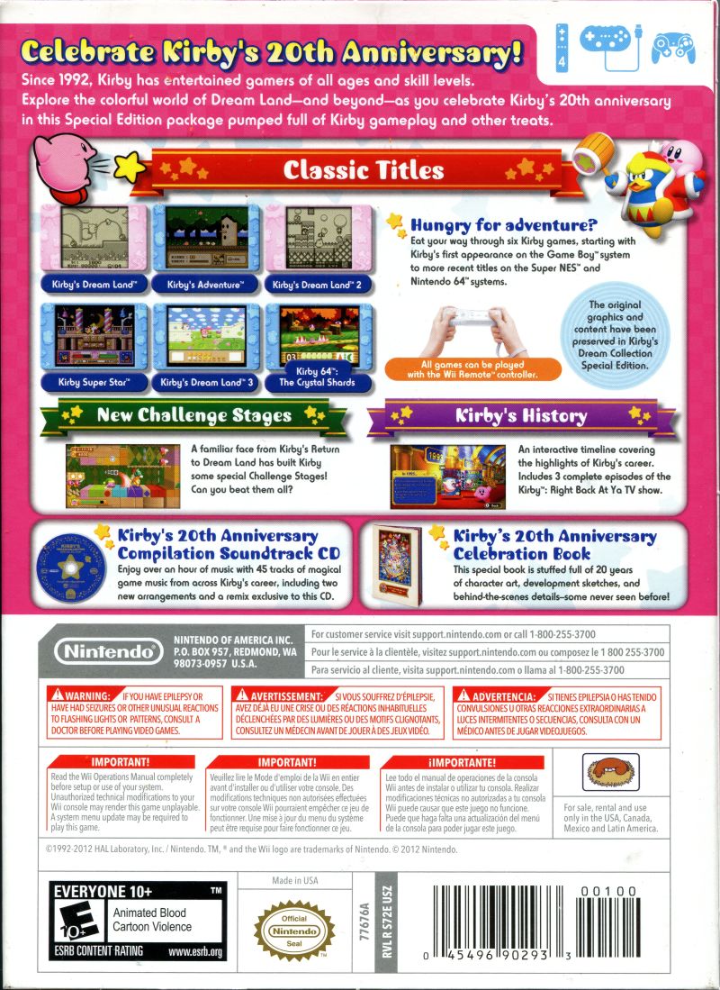 Kirby's Dream Collection: Special Edition  - Nintendo Wii Game