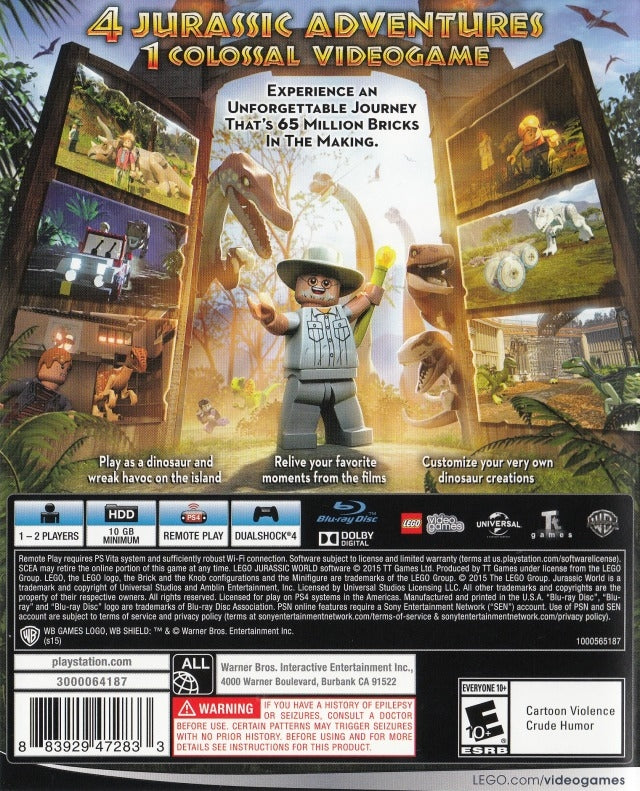 LEGO Jurassic World - PlayStation 3 (PS3) Game