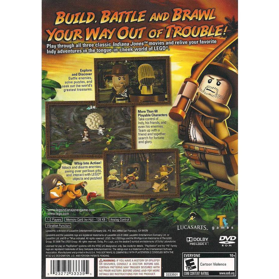 LEGO Indiana Jones: The Original Adventures - PlayStation 2 (PS2) Game Complete - YourGamingShop.com - Buy, Sell, Trade Video Games Online. 120 Day Warranty. Satisfaction Guaranteed.