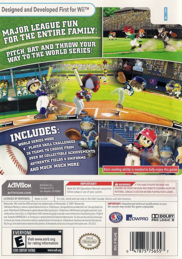 Little League World Series Baseball 2008 - Nintendo Wii Game