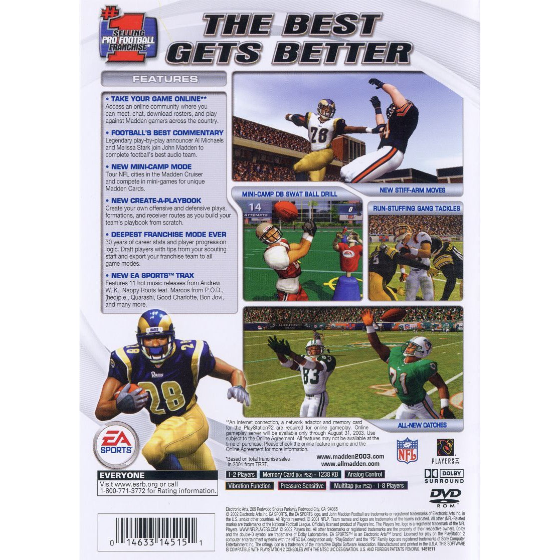 Madden NFL 2003 - PlayStation 2 (PS2) Game Complete - YourGamingShop.com - Buy, Sell, Trade Video Games Online. 120 Day Warranty. Satisfaction Guaranteed.