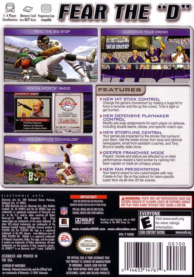 Madden NFL 2005 - Nintendo GameCube Game