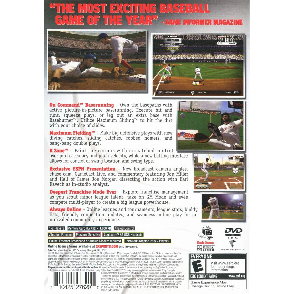 Major League Baseball 2K5 - PlayStation 2 (PS2) Game Complete - YourGamingShop.com - Buy, Sell, Trade Video Games Online. 120 Day Warranty. Satisfaction Guaranteed.