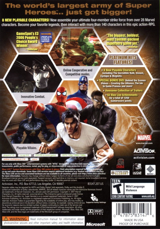 Marvel: Ultimate Alliance - Special Edition (Platinum Hits) - Xbox 360 Game