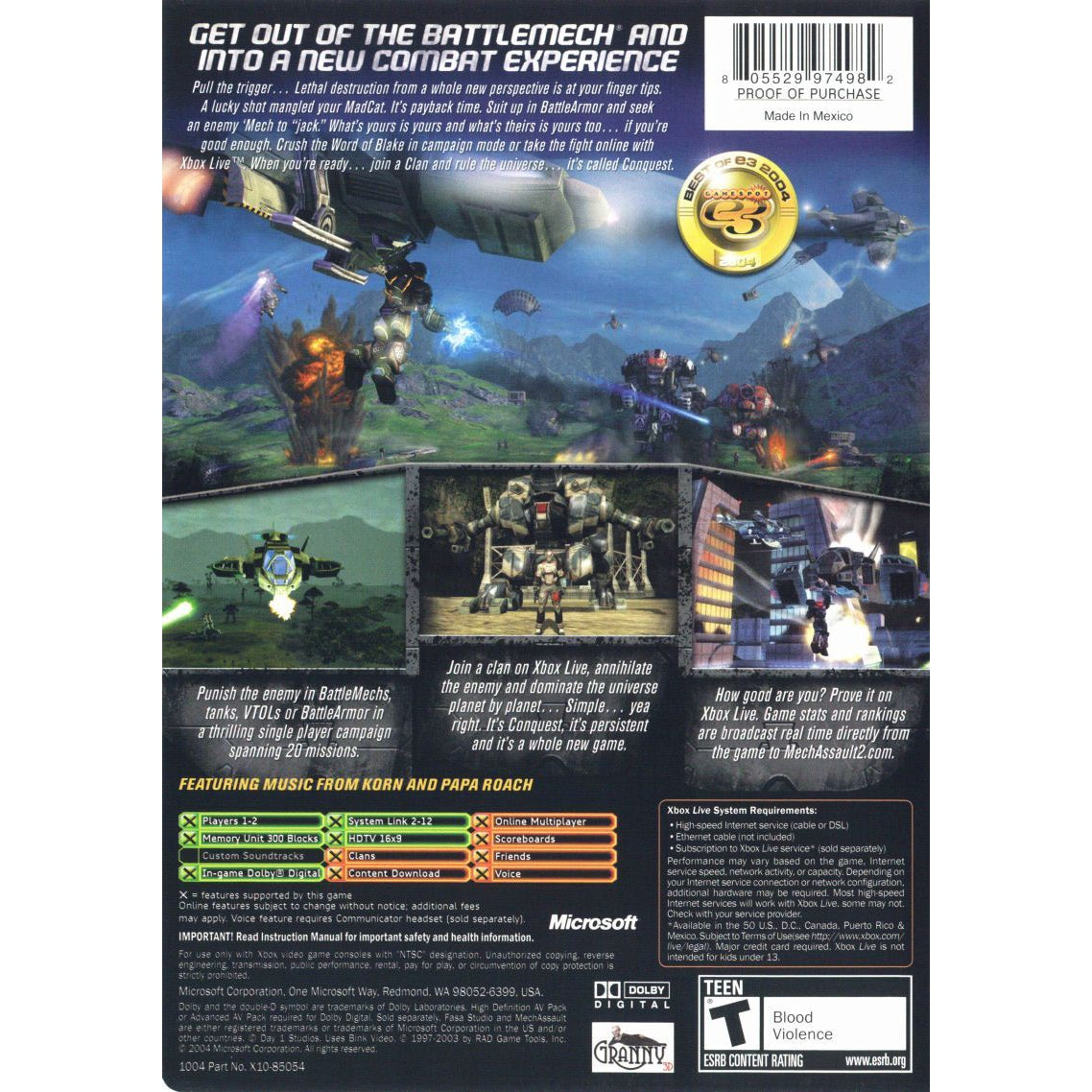 MechAssault 2: Lone Wolf - Microsoft Xbox Game Complete - YourGamingShop.com - Buy, Sell, Trade Video Games Online. 120 Day Warranty. Satisfaction Guaranteed.