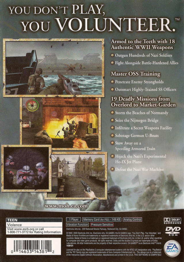 Medal of Honor: Frontline (Greatest Hits) - PlayStation 2 (PS2) Game