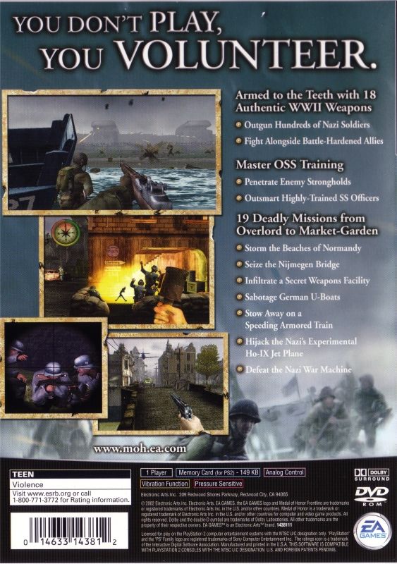 Medal of Honor: Frontline - PlayStation 2 (PS2) Game - YourGamingShop.com - Buy, Sell, Trade Video Games Online. 120 Day Warranty. Satisfaction Guaranteed.