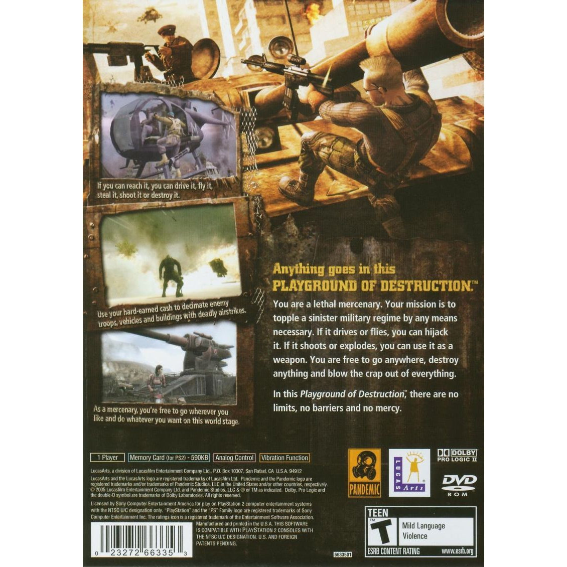 Mercenaries: Playground of Destruction - PlayStation 2 (PS2) Game Complete - YourGamingShop.com - Buy, Sell, Trade Video Games Online. 120 Day Warranty. Satisfaction Guaranteed.