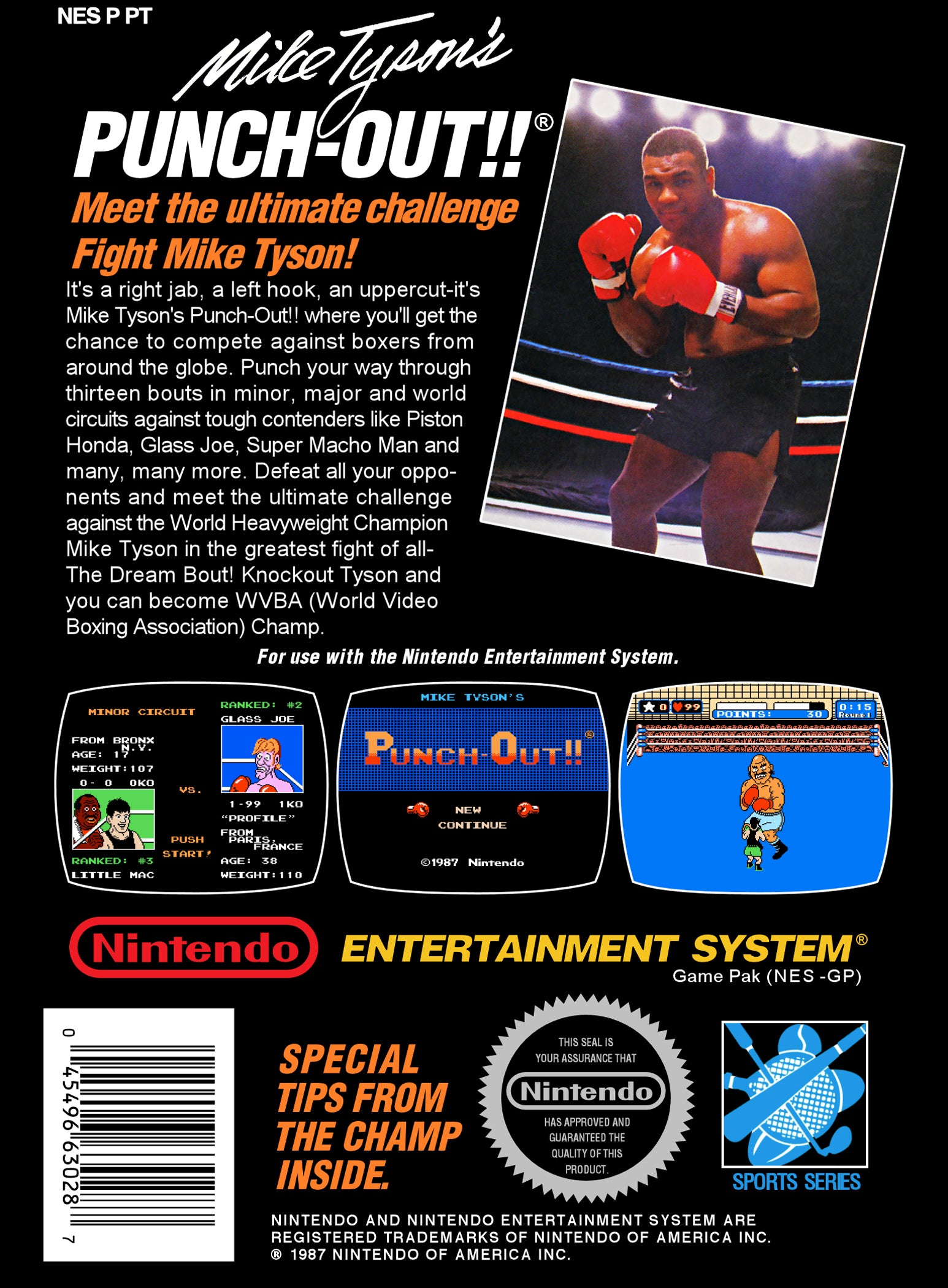 Mike Tyson's Punch-Out!! (White Bullets) - Authentic NES Game Cartridge