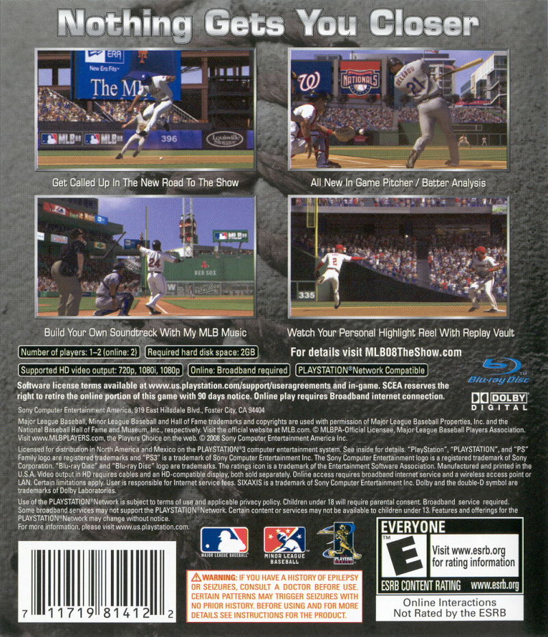MLB 08: The Show - PlayStation 3 (PS3) Game