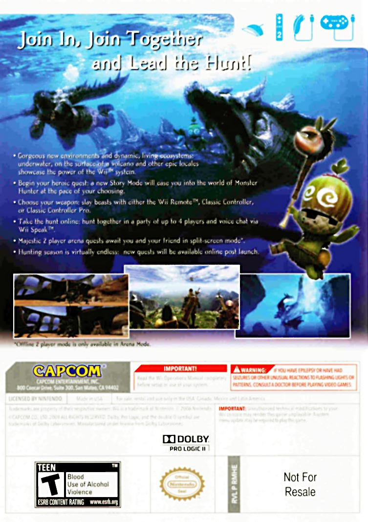 Monster Hunter 3 - Nintendo Wii Game