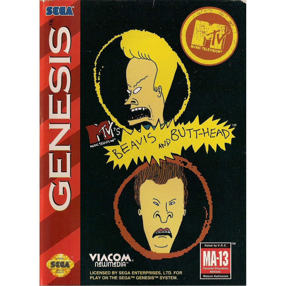 MTV's Beavis and Butt-Head  - Sega Genesis Game - YourGamingShop.com - Buy, Sell, Trade Video Games Online. 120 Day Warranty. Satisfaction Guaranteed.