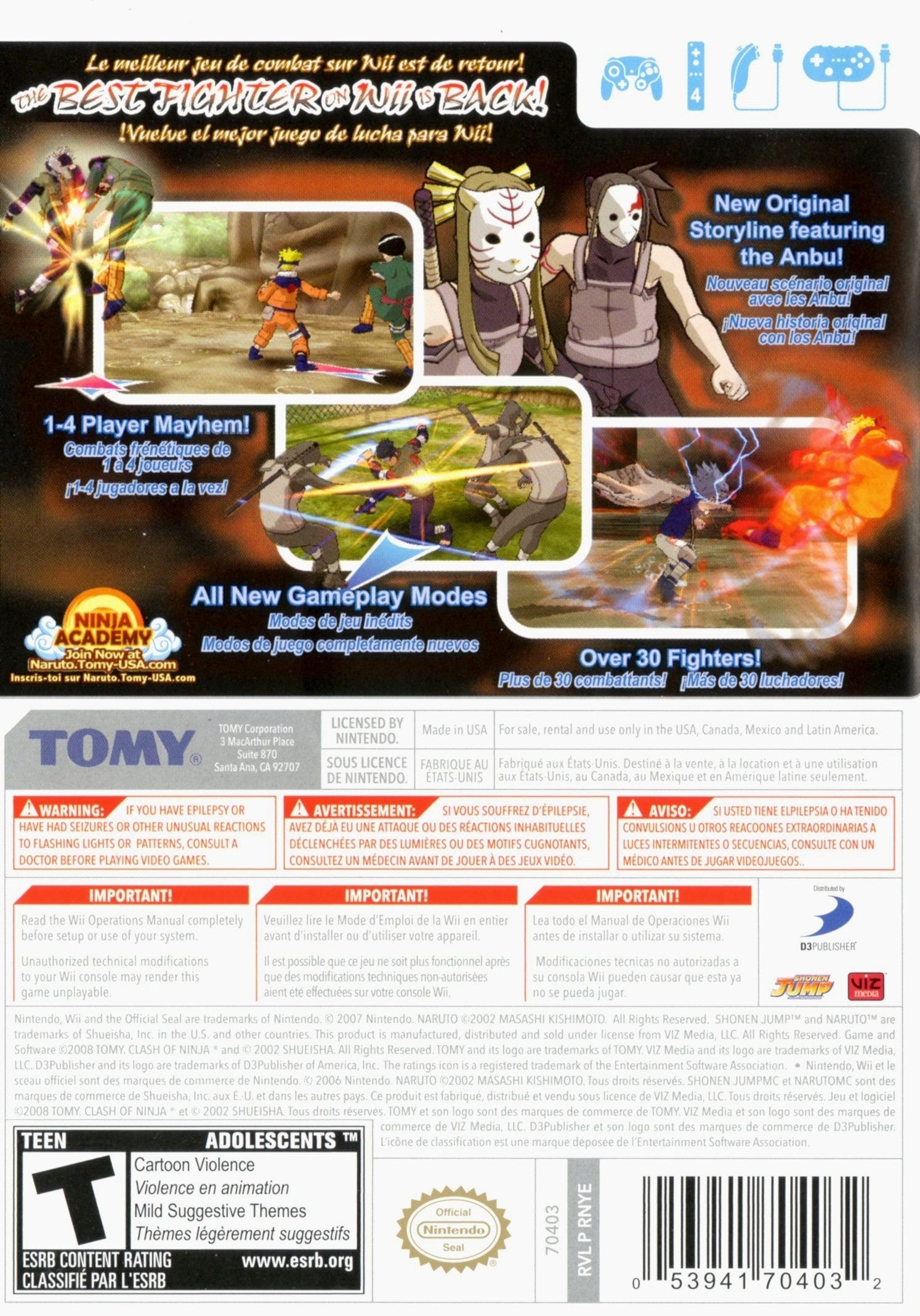 Naruto: Clash of Ninja Revolution 2 - Nintendo Wii Game