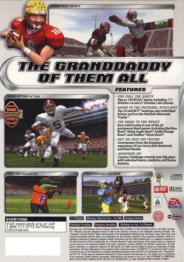 NCAA Football 2002 - PlayStation 2 (PS2) Game - YourGamingShop.com - Buy, Sell, Trade Video Games Online. 120 Day Warranty. Satisfaction Guaranteed.