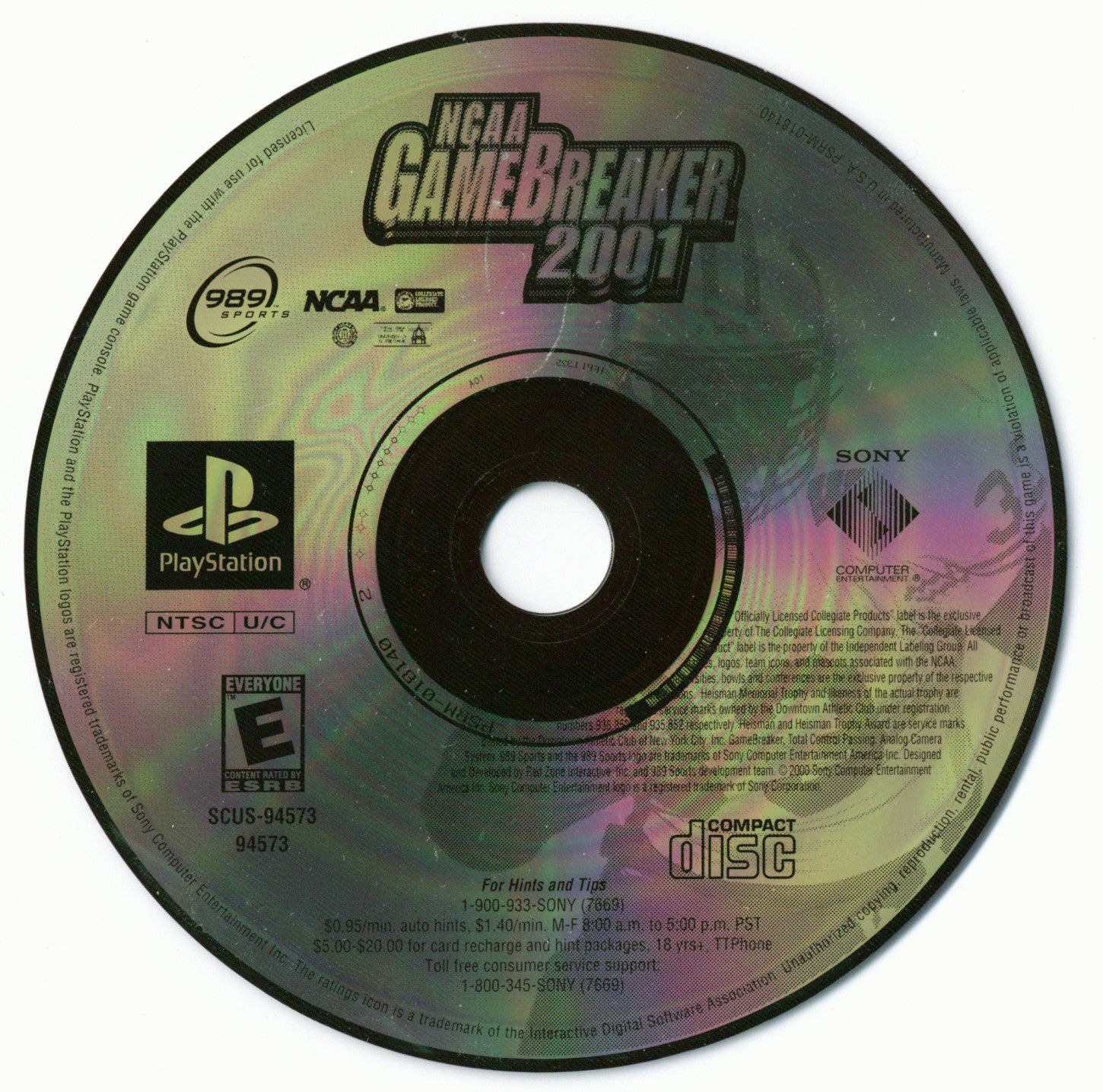 NCAA Gamebreaker 2001 - PlayStation 1 (PS1) Game