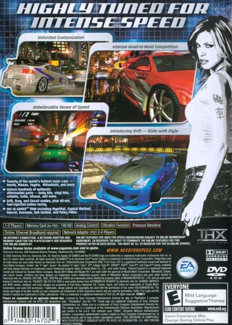 Need for Speed: Underground (Greatest Hits) - PlayStation 2 (PS2) Game Complete - YourGamingShop.com - Buy, Sell, Trade Video Games Online. 120 Day Warranty. Satisfaction Guaranteed.