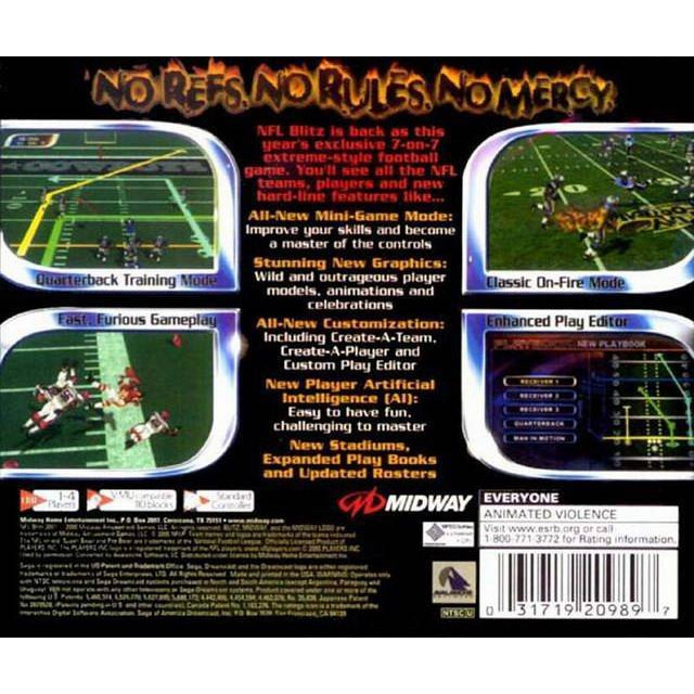 NFL Blitz 2001 - Sega Dreamcast Game Complete - YourGamingShop.com - Buy, Sell, Trade Video Games Online. 120 Day Warranty. Satisfaction Guaranteed.