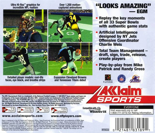 NFL Quarterback Club 2000 - Sega Dreamcast Game
