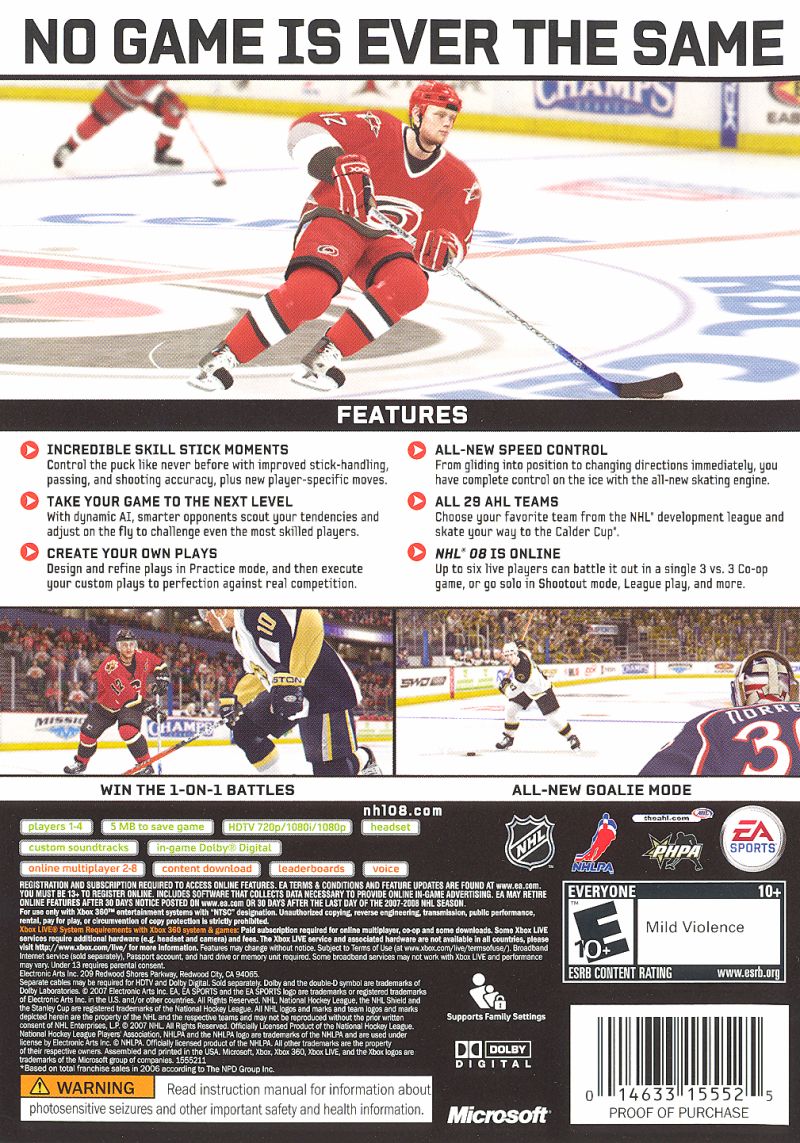 NHL 08 - Xbox 360 Game