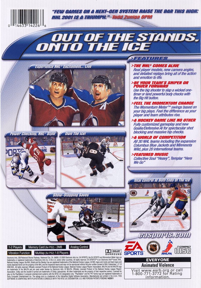 NHL 2001 - PlayStation 2 (PS2) Game