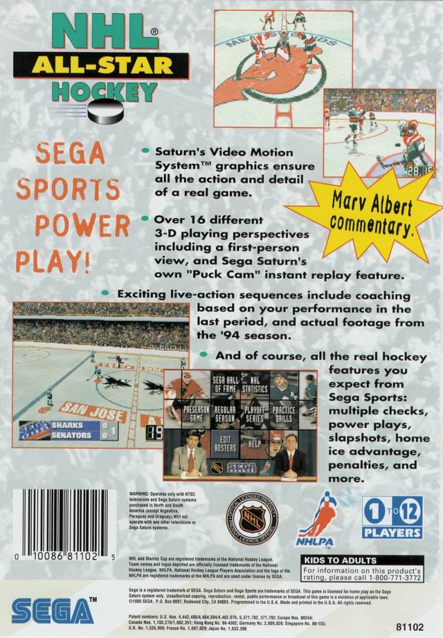 NHL All-Star Hockey - Sega Saturn Game