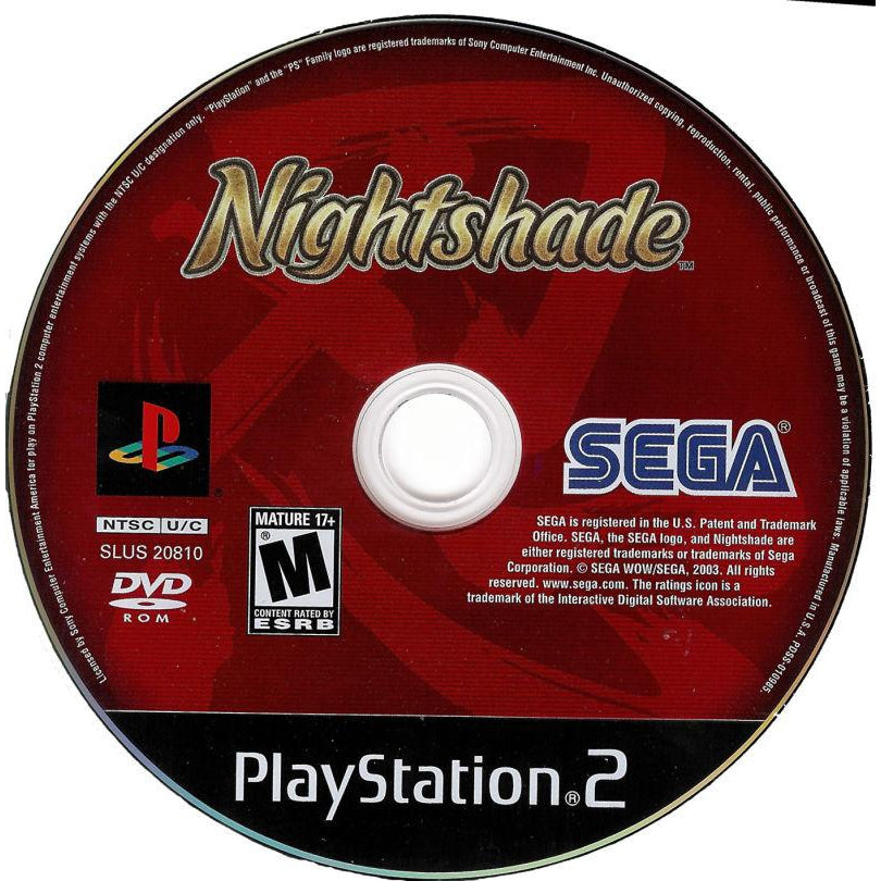 Nightshade - PlayStation 2 (PS2) Game Complete - YourGamingShop.com - Buy, Sell, Trade Video Games Online. 120 Day Warranty. Satisfaction Guaranteed.