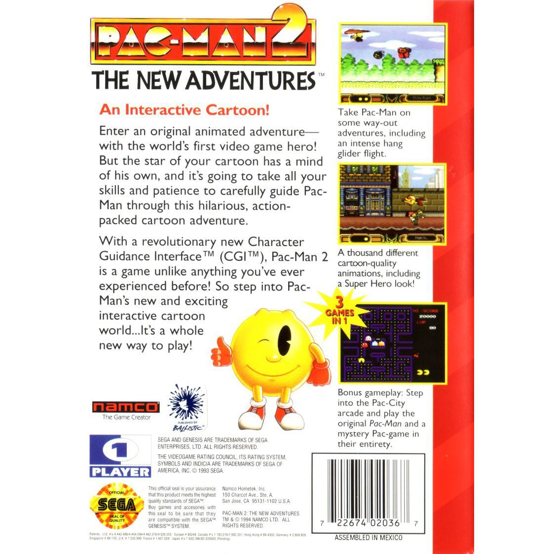 Pac-Man 2: The New Adventures - Sega Genesis Game Complete - YourGamingShop.com - Buy, Sell, Trade Video Games Online. 120 Day Warranty. Satisfaction Guaranteed.
