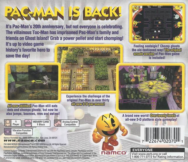 Pac-Man World 20th Anniversary (Greatest Hits) - PlayStation 1 (PS1) Game