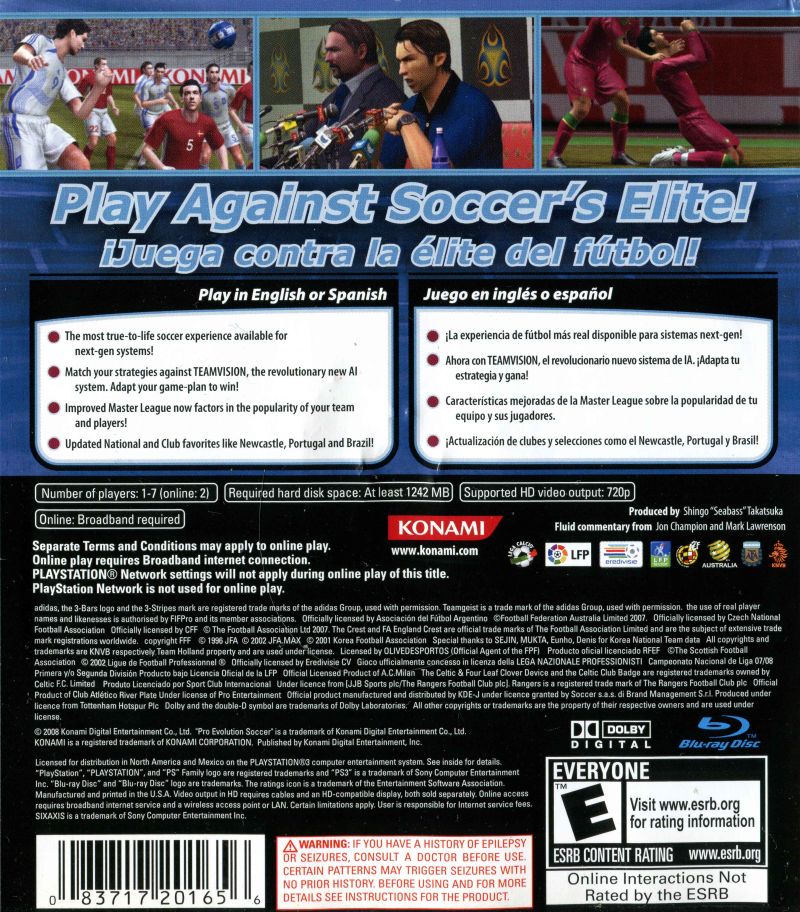 PES 2008: Pro Evolution Soccer - PlayStation 3 (PS3) Game