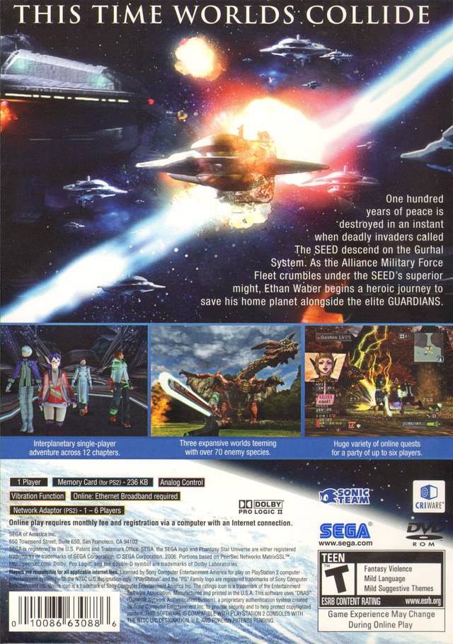 Phantasy Star Universe - PlayStation 2 (PS2) Game