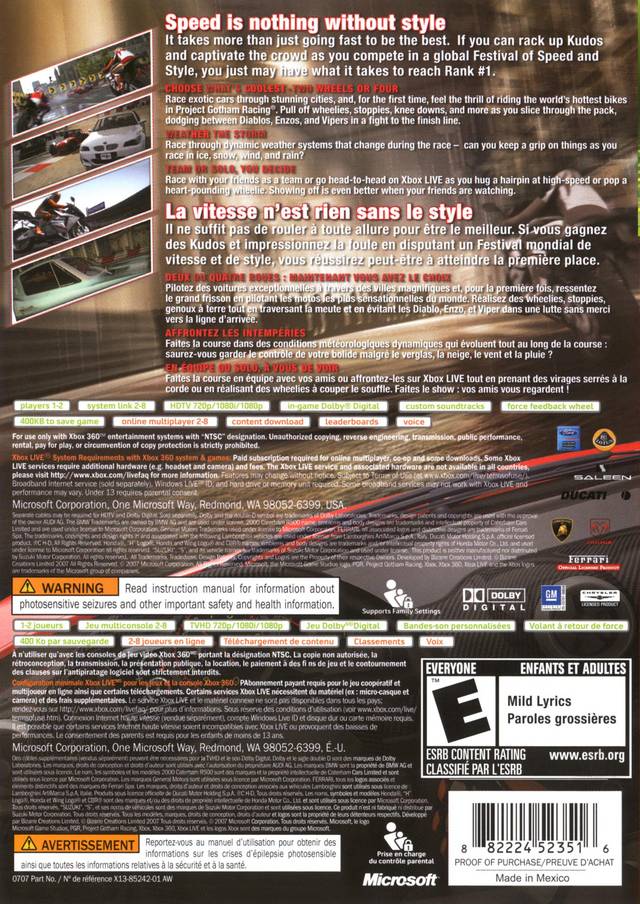 Project Gotham Racing 4 - Xbox 360 Game
