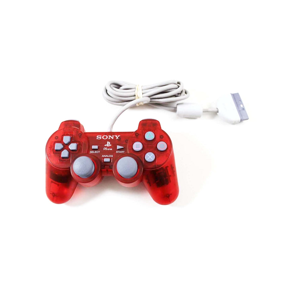 Sony PlayStation 1 PS one DualShock Analog Controller - Clear Red