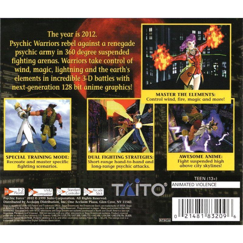 Psychic Force 2012  - Sega Dreamcast Game Complete - YourGamingShop.com - Buy, Sell, Trade Video Games Online. 120 Day Warranty. Satisfaction Guaranteed.