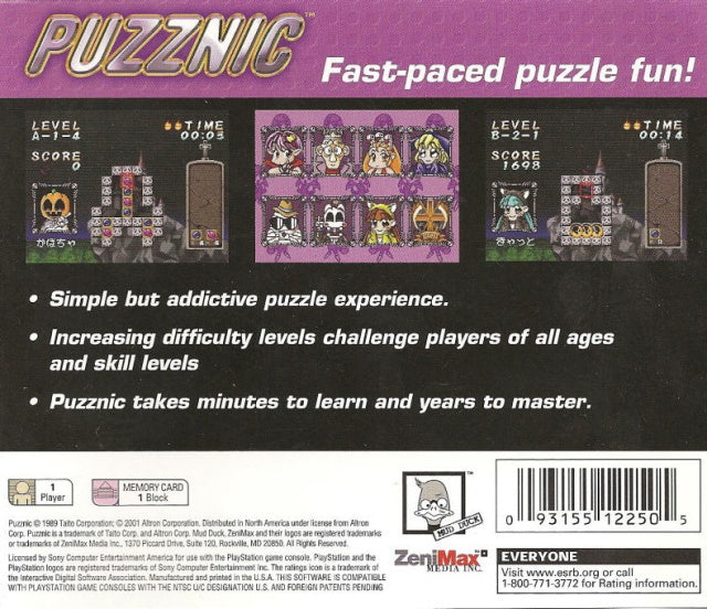Puzznic - PlayStation 1 (PS1) Game