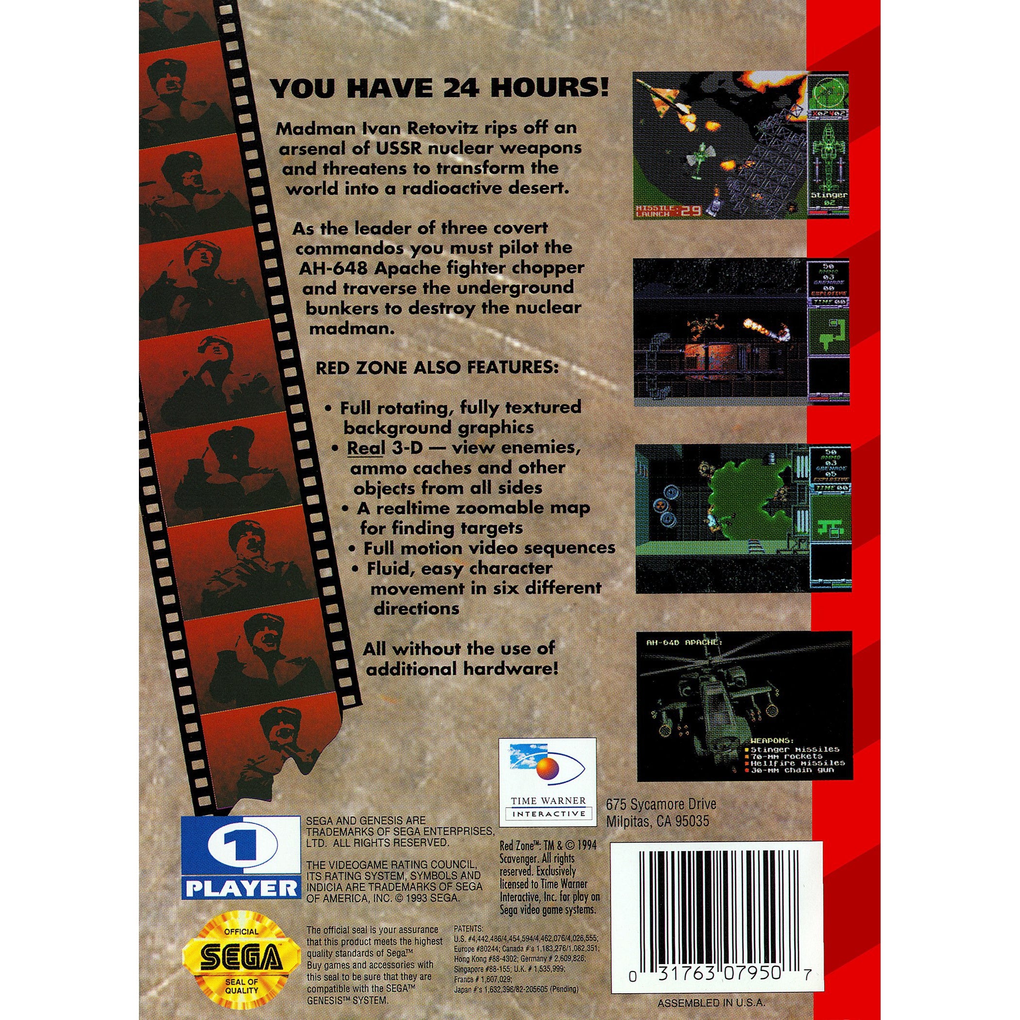 Red Zone - Sega Genesis Game