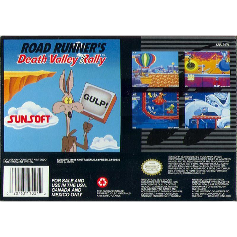 Road Runner's Death Valley Rally - Super Nintendo (SNES) Game Cartridge - YourGamingShop.com - Buy, Sell, Trade Video Games Online. 120 Day Warranty. Satisfaction Guaranteed.
