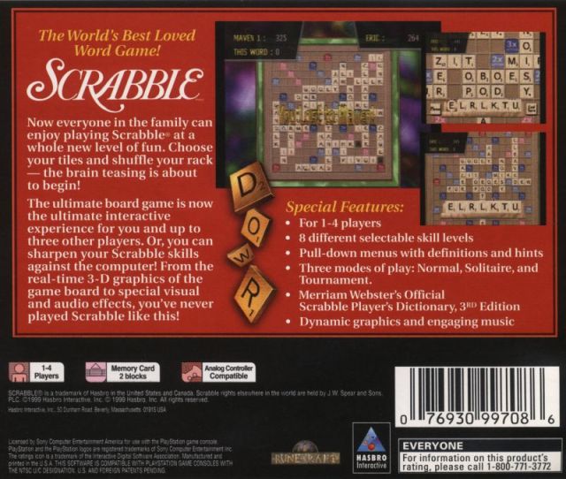 Scrabble - PlayStation 1 (PS1) Game