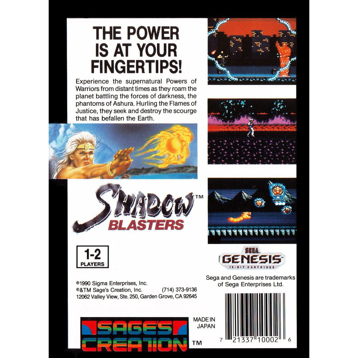 Shadow Blasters - Sega Genesis Game