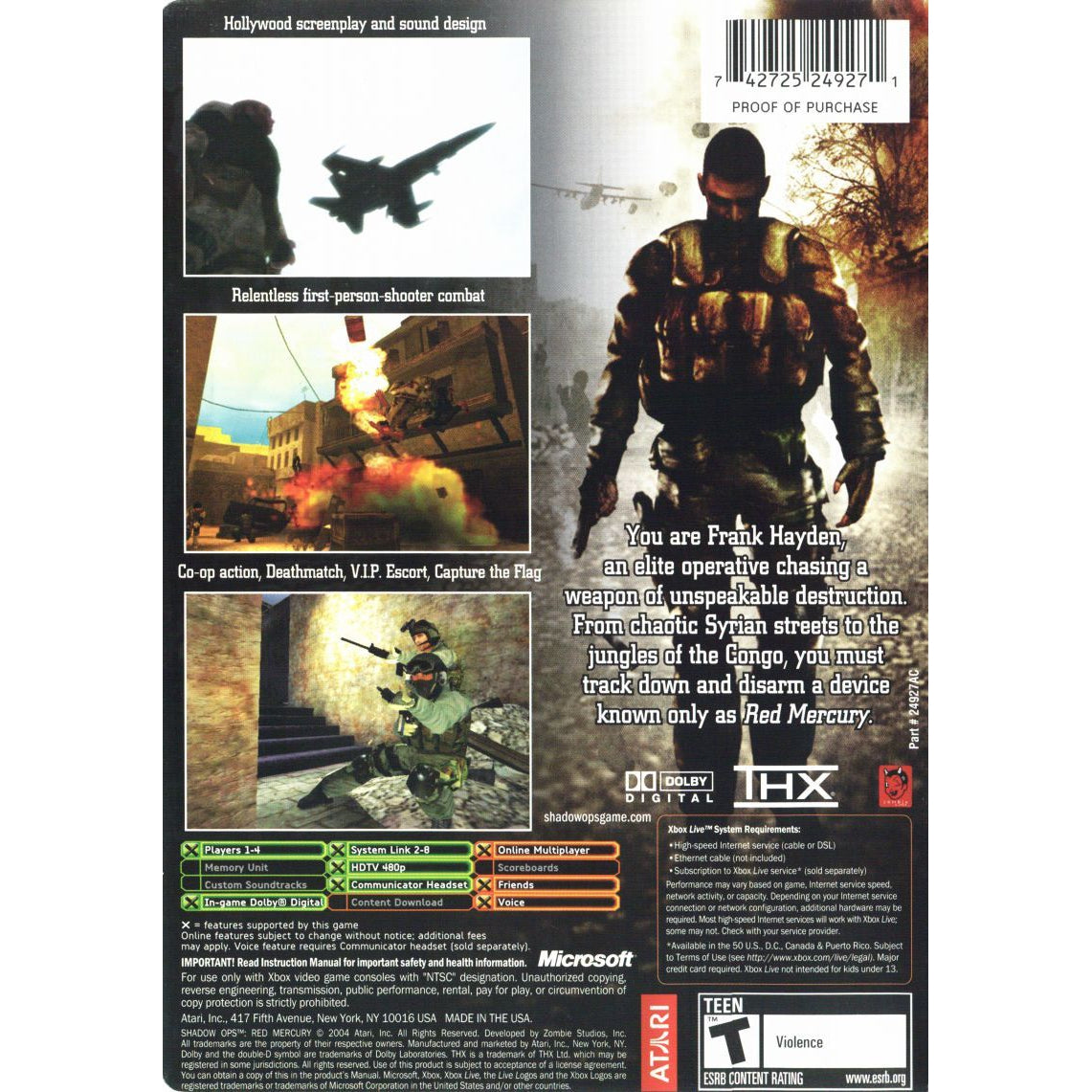 Shadow Ops: Red Mercury - Microsoft Xbox Game Complete - YourGamingShop.com - Buy, Sell, Trade Video Games Online. 120 Day Warranty. Satisfaction Guaranteed.