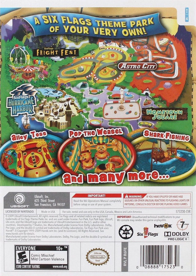 Six Flag's Fun Park - Nintendo Wii Game