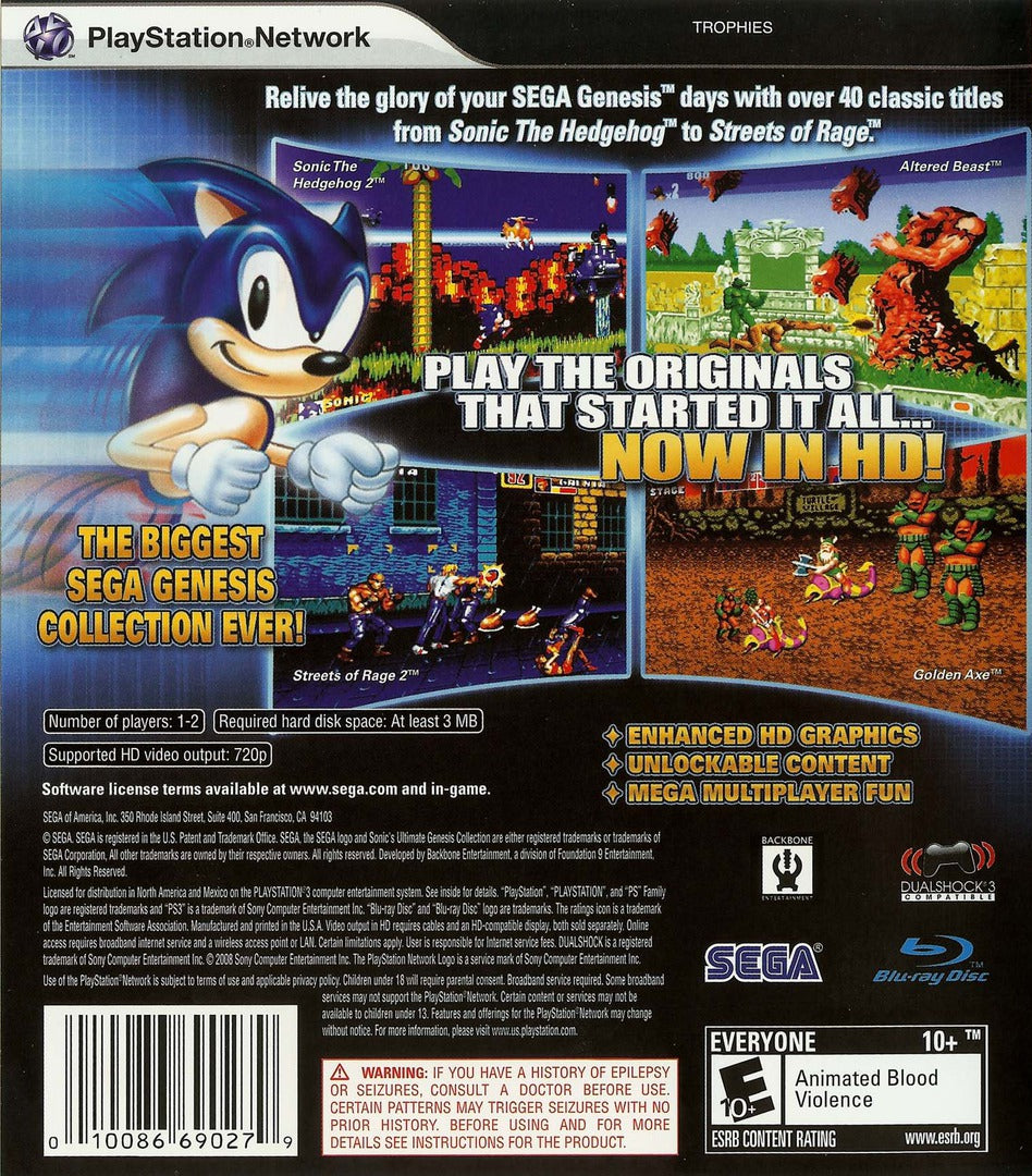 Sonic's Ultimate Genesis Collection - PlayStation 3 (PS3) Game