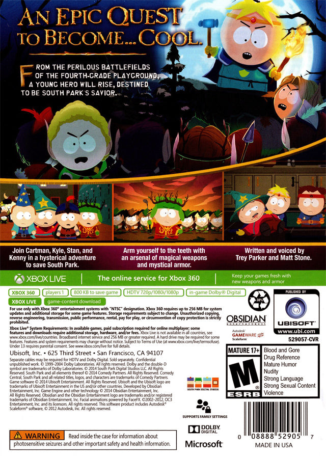South Park: The Stick of Truth - Xbox 360 Game