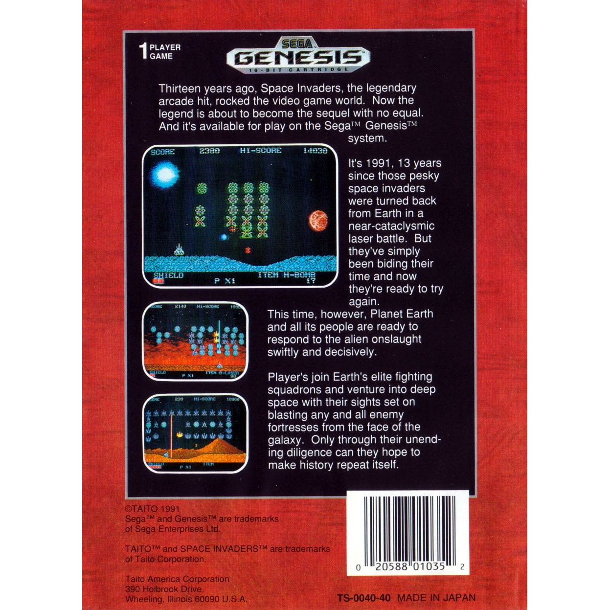 Space Invaders '91 - Sega Genesis Game Complete - YourGamingShop.com - Buy, Sell, Trade Video Games Online. 120 Day Warranty. Satisfaction Guaranteed.