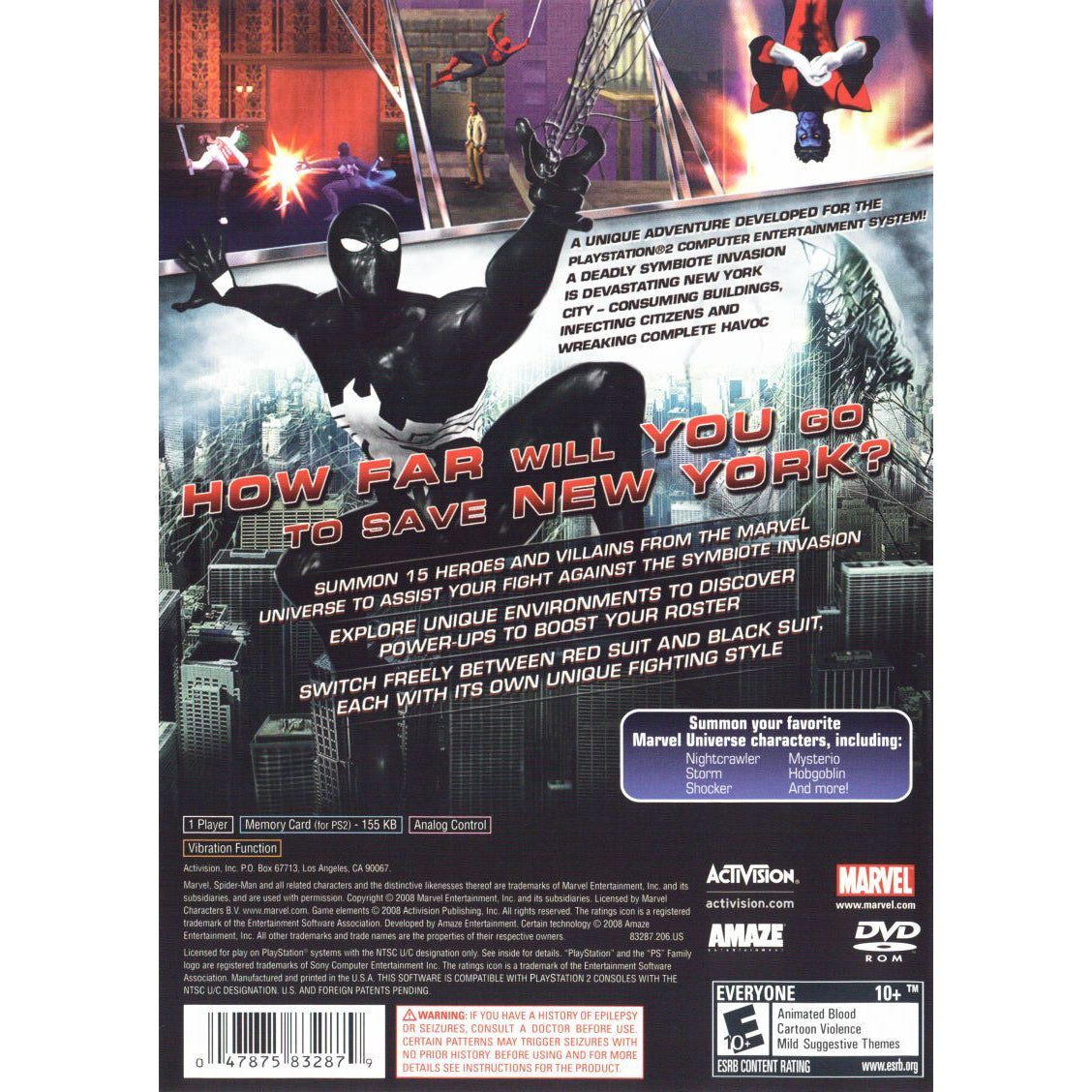 Spider-Man: Web of Shadows - Amazing Allies Edition - PlayStation 2 (PS2) Game Complete - YourGamingShop.com - Buy, Sell, Trade Video Games Online. 120 Day Warranty. Satisfaction Guaranteed.