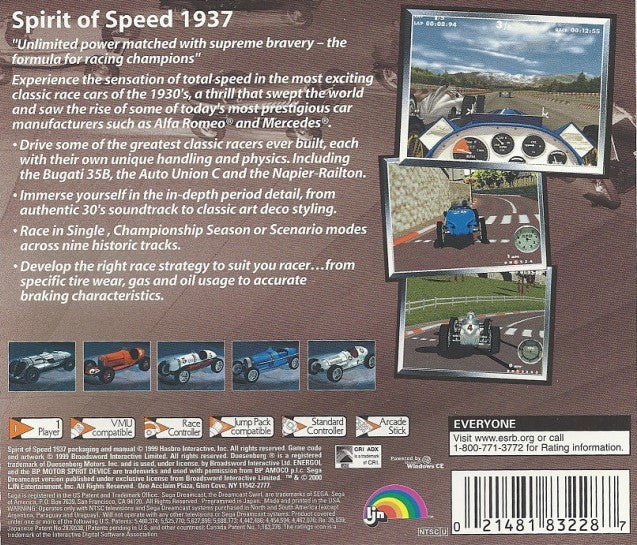 Spirit of Speed 1937 - Sega Dreamcast Game