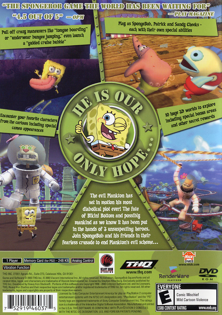SpongeBob SquarePants: Battle for Bikini Bottom - PlayStation 2 (PS2) Game